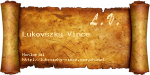 Lukovszky Vince névjegykártya